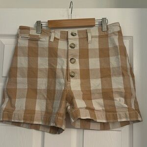 Madewell Sz 30 Tan Gingham Shorts